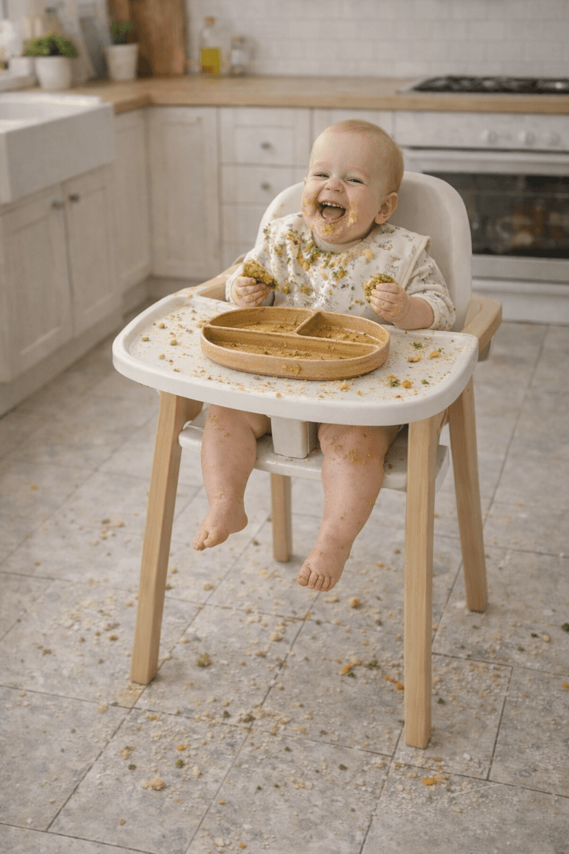 Bébé heureux qui mange